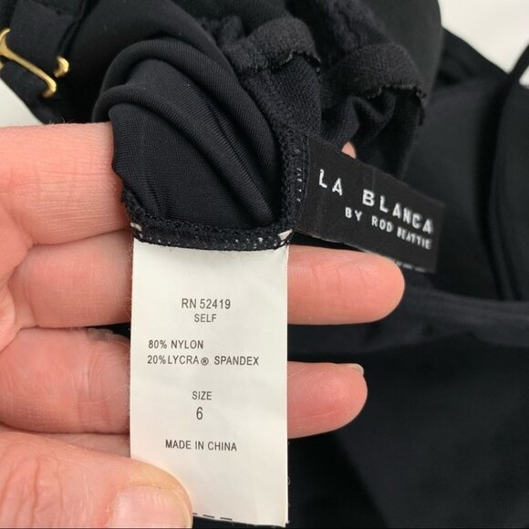 La Blanca  By Rod Beattie Black One Piece Swimsuit - Picture 7 of 10